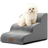 COZY KISS dog stairs curved-design enhances small dogs’ sofa access and comfort.