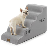 COZY KISS dog stairs curved ramp front view enables easy sofa access with a gentle incline.