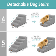 COZY KISS dog stairs curved ramp side view highlights anti-slip bottom for stable use.