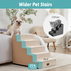 COZY KISS five-tier design helps pets reach beds with ease