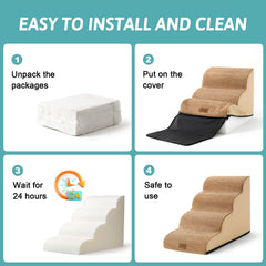 COZY KISS dog stairs leakproof cover for easy spill cleanup and odor control
