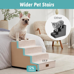 COZY KISS dog stairs non-slip base showcases secure grip on slippery floors