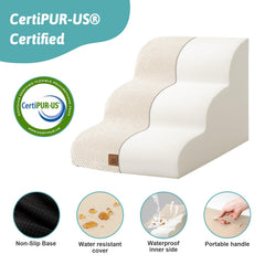 COZY KISS non-slip base keeps stairs stable on wood floors.