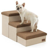 COZY KISS dog stairs storage wide-steps assembled, easy bed and couch access