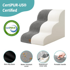 COZY KISS Dog Stairs washable-cover demonstrates easy cleaning.