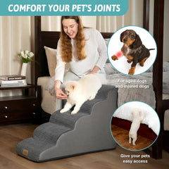 COZY KISS dog stairs waterproof-cover is easy to wipe clean after adventures.