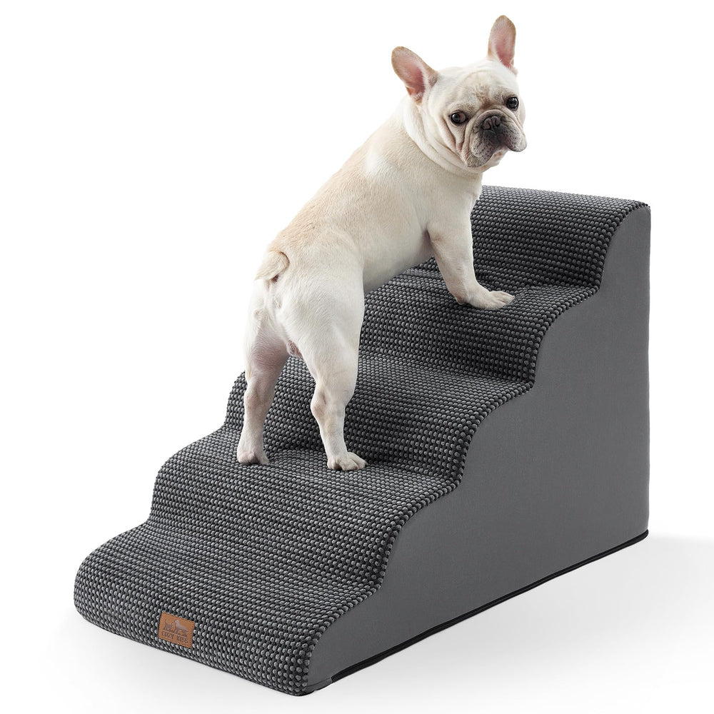 COZY KISS extra-wide dog stairs front view showing spacious width for easy access