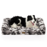 COZY KISS faux fur orthopedic dog bed front view showing plush comfort and support
