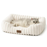 COZY KISS orthopedic bed cream top view shows plush warmth for nap time