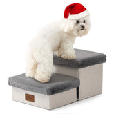 COZY KISS pet stair with storage compartment for toys and treats.
