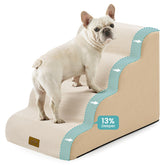 COZY KISS Wide Dog Stairs front view showing stable entry to bed for pets