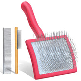 Cozygift large dog slicker brush in red for effective shedding control.