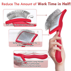 Cozygift long-hair pets being groomed with the slicker brush.