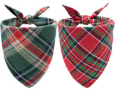 CozyHaus Christmas dog bandana red plaid showing soft cotton for festive styling and comfort