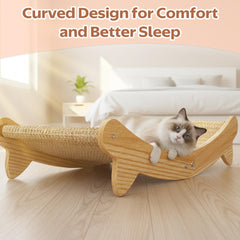 CozyLazy cat scratcher bed natural sisal mat satisfies scratching instincts and keeps claws healthy.