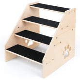 CozyLazy dog stairs-stability-wood highlights a sturdy climb for pets up to 80 pounds.