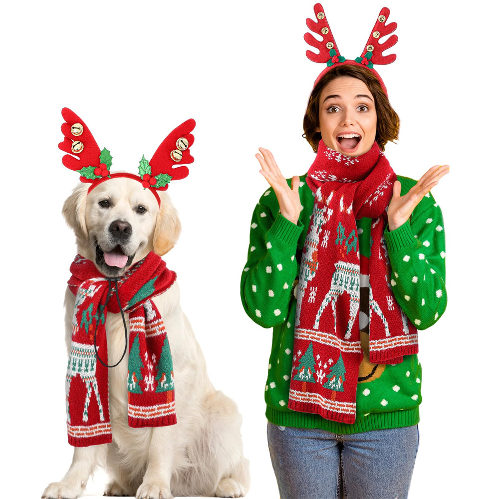 Cozypower dog headband reindeer for festive photos and comfortable fit