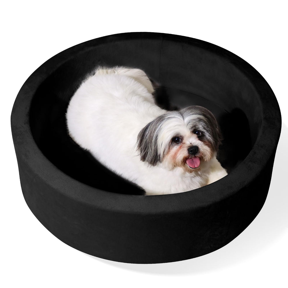 COZYTRAUM pet ball pit round 27.5-inch bed in black offers cozy naps