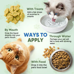 CPFK cat hairball remedy drops on meals demonstrates easy flavor integration.