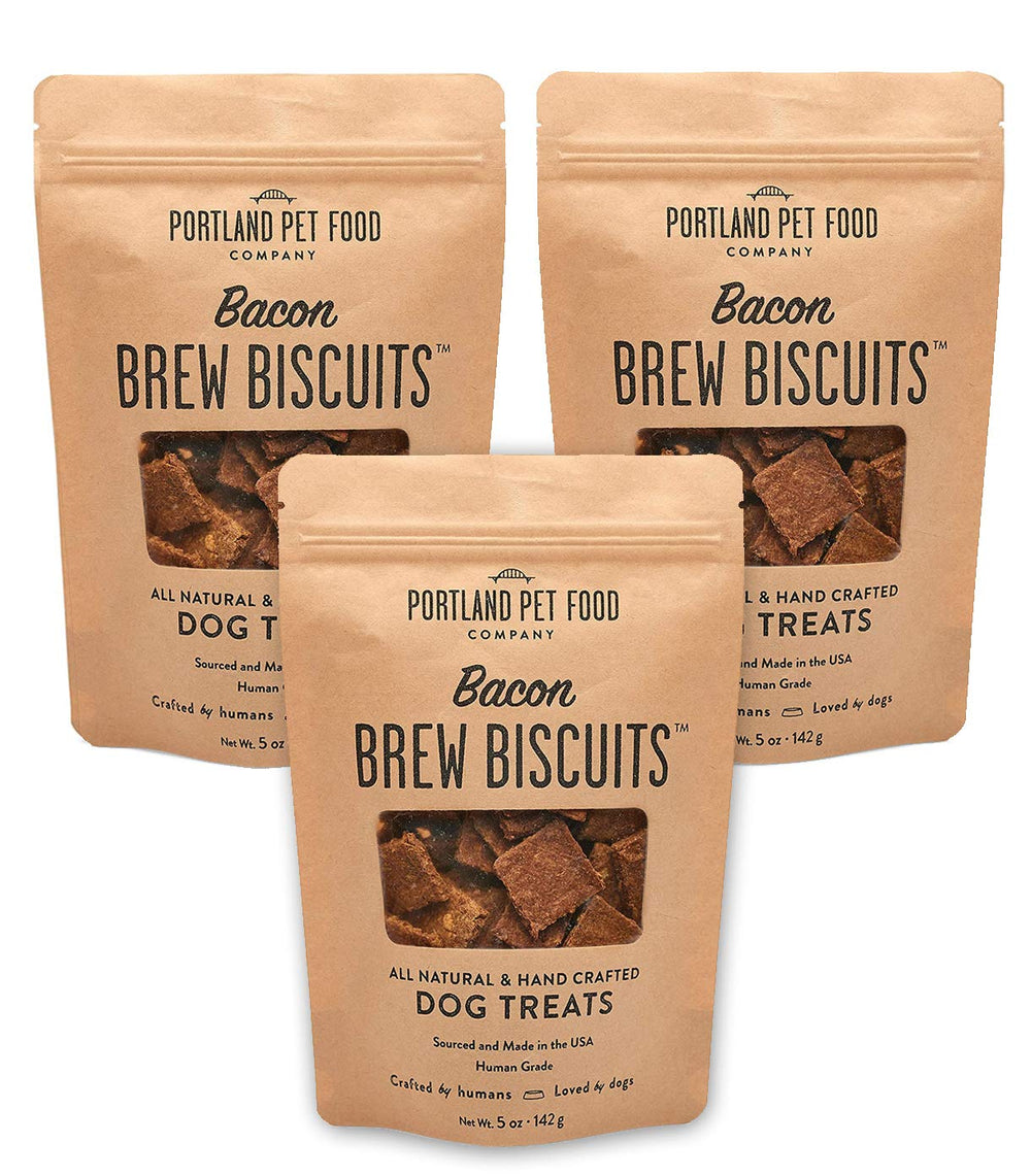 Crafted by Humans Portland Brew Biscuit pack front—training rewards for dogs.