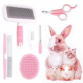 Crafterlife small-animal grooming kit slicker brush for shedding control and knot removal