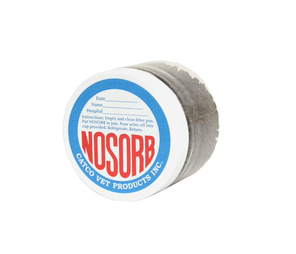 Creative Science Nosorb non-absorbent granules arranged in a tray for urine sampling.