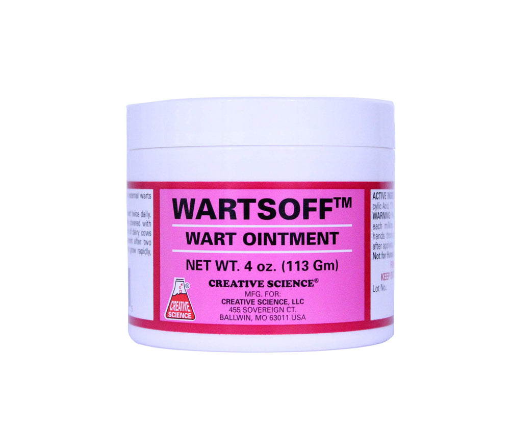 Creative Science Warts Off ointment bottle front shows a safe wart treatment