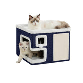 Crispedia cat houses blue cave bed offers a secure hideaway for indoor cats.