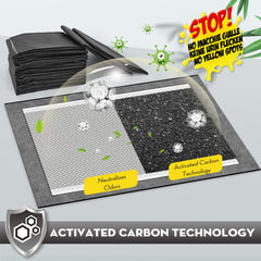 Croci Charcoal Puppy Pad laid flat to show six‑layer construction for absorption