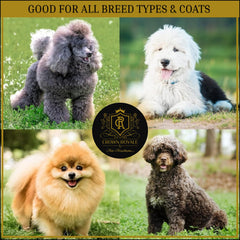 Crown Royale detangles wet and dry coats for versatile grooming use.