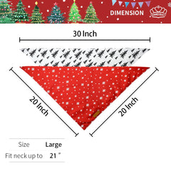 CROWNED BEAUTY Christmas dog bandana plaid-reverse shows two festive looks