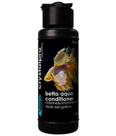 Crystalpro Betta Water Conditioner bottle closeup shows concentrated formula for safe tank water.
