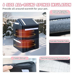 CSQOO outdoor cat house on a porch demonstrates wind and rain resistance