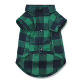 CtilFelix plaid dog shirt front view highlights soft cotton blend for comfy wear