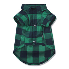 CtilFelix plaid dog shirt front view highlights breathable green fabric for daily comfort.