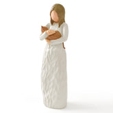 Cuayaes orange cat figurine memorial—tender keepsake for cat lovers.
