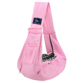 CUBY porta-mascotas rosa, vista frontal, diseño cómodo para mascotas pequeñas.