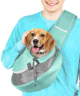 Cuddlissimo! pet sling demonstrates hands-free design for easy walking