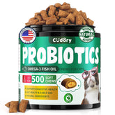 Cudory Cat Probiotics Chews packaging showcases gut-support supplement.