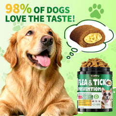 Cudory dog chews chicken-cheese flavor provides tasty flea prevention.
