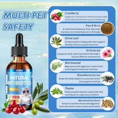 Cudory natural antibiotics for cats dropper usage — easy add to food or water