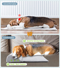 CuieTuee dog bolster pillow curled sleep pose for versatile rest