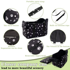 Cullaby center console dog car seat adjustable straps ensure stable fit in cars.