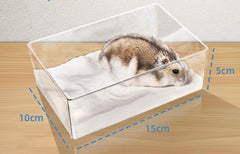 Cumuiu hamster sand bathroom inside view highlights watchable enclosure for playful bathing.