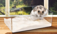 Cumuiu hamster sand bathroom compact durable tray easy to clean after use.