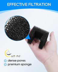 Cunina easy-to-replace filter design shown for quick changes.