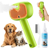 Cupofpet 4-in-1 cat steam brush close-up mist spray for efficient deshedding.