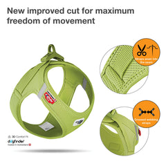 Curli Vest Harness Clasp Air-Mesh Lime buckle closeup shows strong load-bearing clasp.