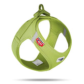 Curli Vest Harness Clasp Air-Mesh Lime left-side view highlights lightweight comfort.