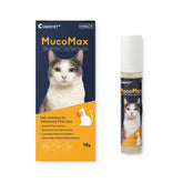 CUROVET MucoMax gel tube highlighting natural ingredients for pet oral care.